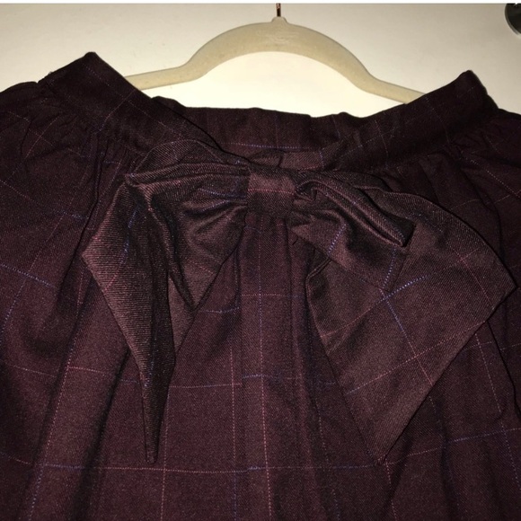 ModCloth Plaid A-Line Skirt Back Bow Skirt Size Sm - Picture 3 of 4